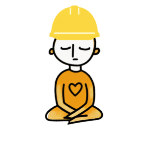 Icon of a meditator with a work hat | Peaceful Minds