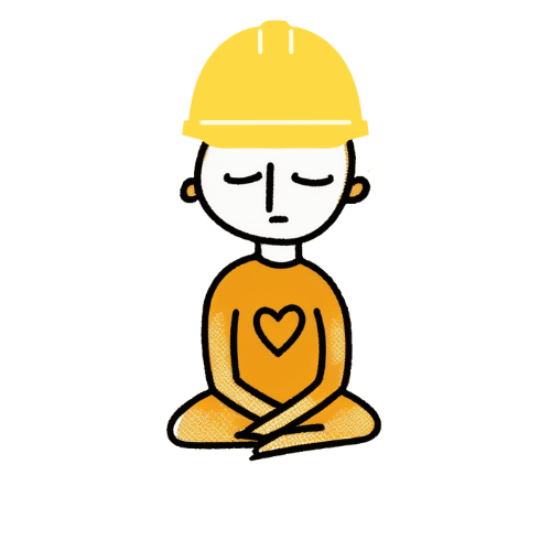 Icon of a meditator with a work hat | Peaceful Minds